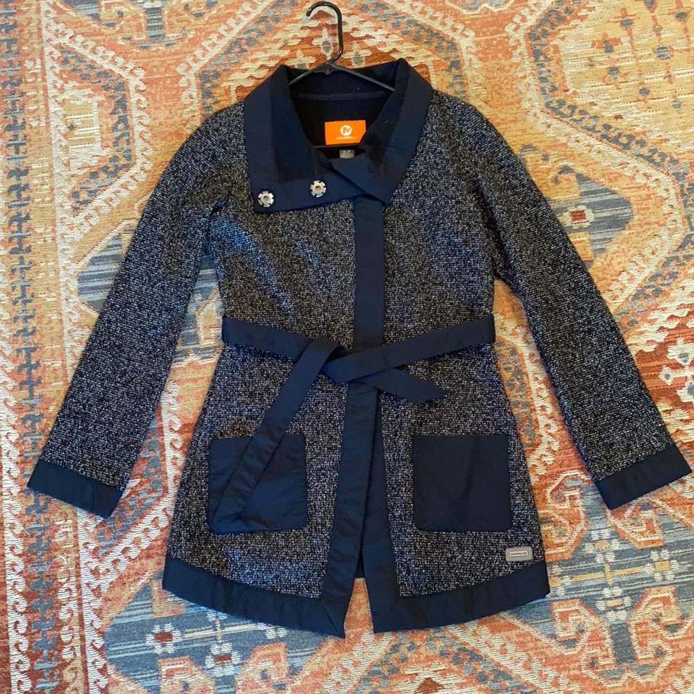 Merrell fleece lined button jacket with belt